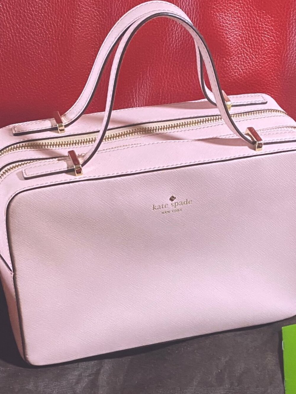 NWOT Kate Spade Rosy Dawn Pink Cross Body Gold Zip Bag Medium